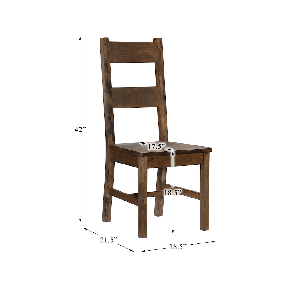 Jerrick Solid Wood Dining Room Side Chair, set of 2 in Burnished brown. Picture 4