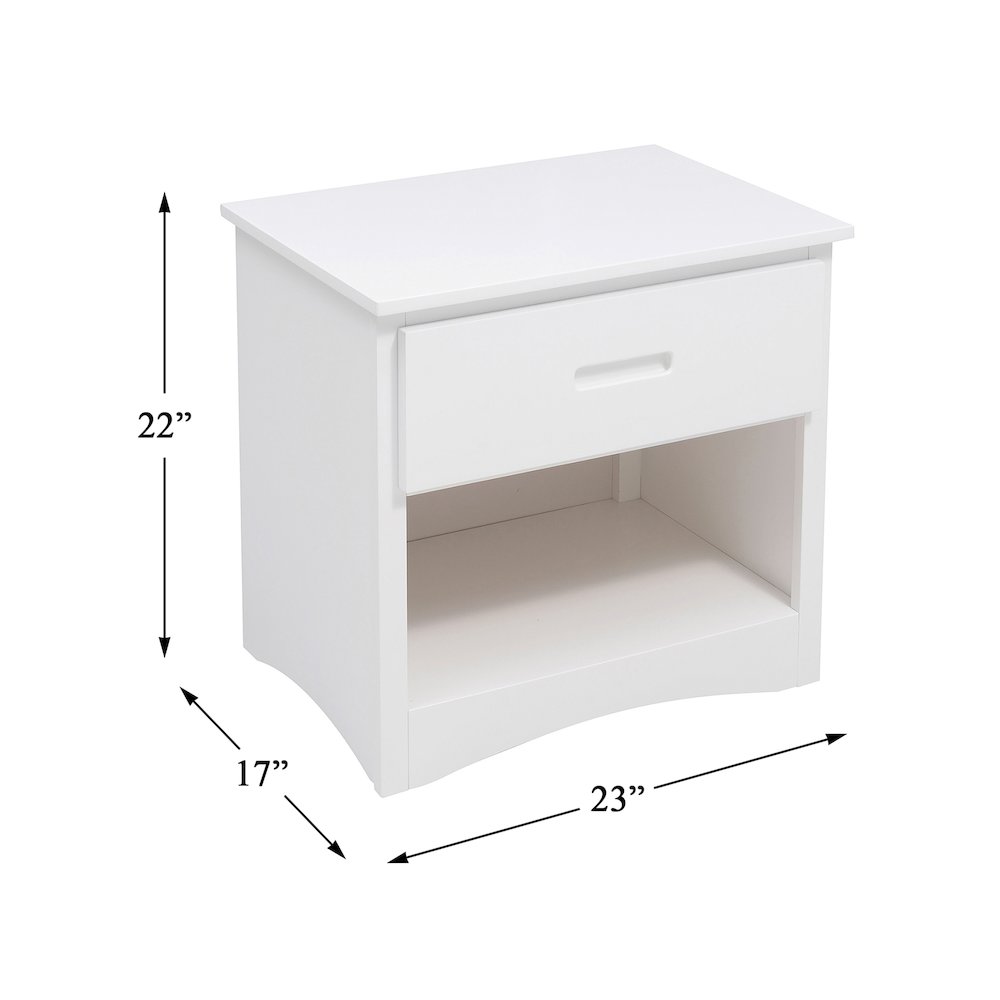 Galen Pine Night Stand in White. Picture 5