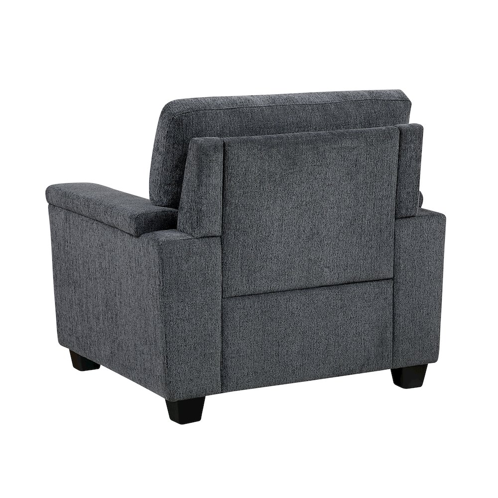 Chelsea Chenille Chair in Dark Gray. Picture 4