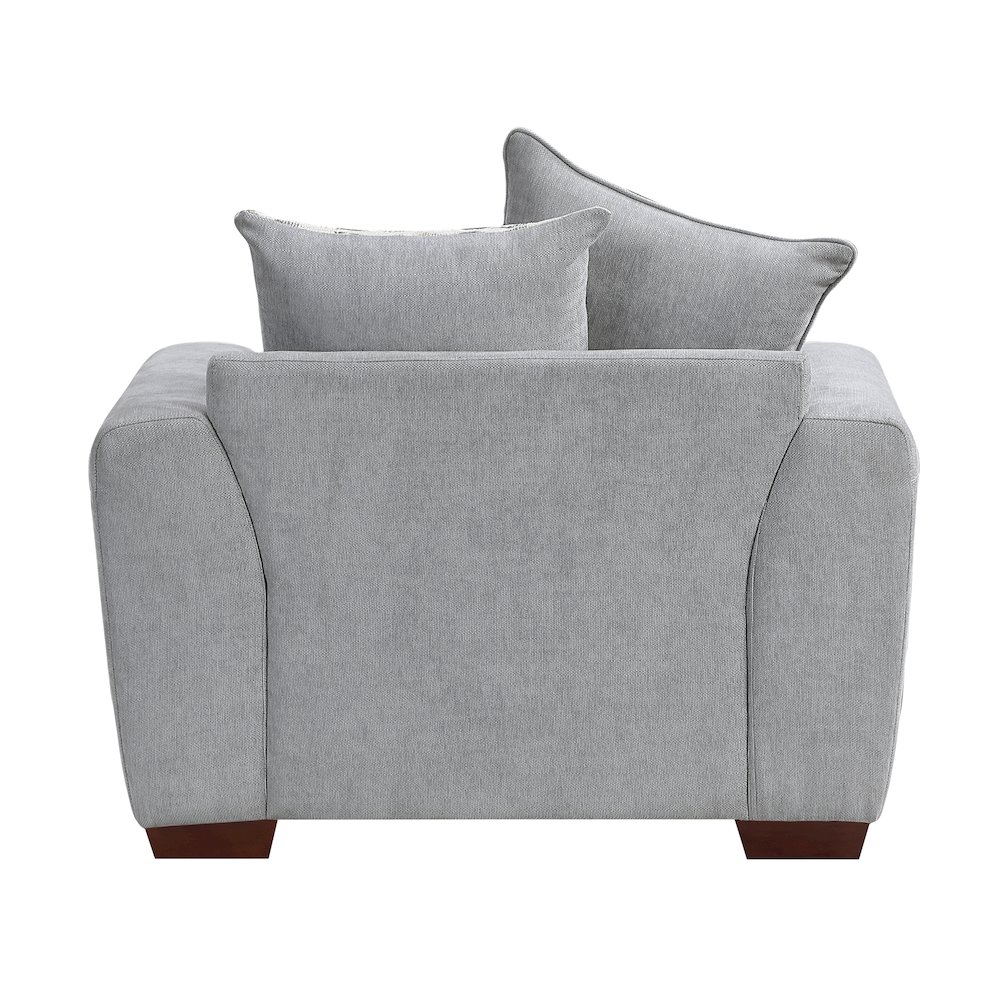 Hume Chenille 2pc Set: Sofa, Loveseat, Chair in Gray. Picture 8