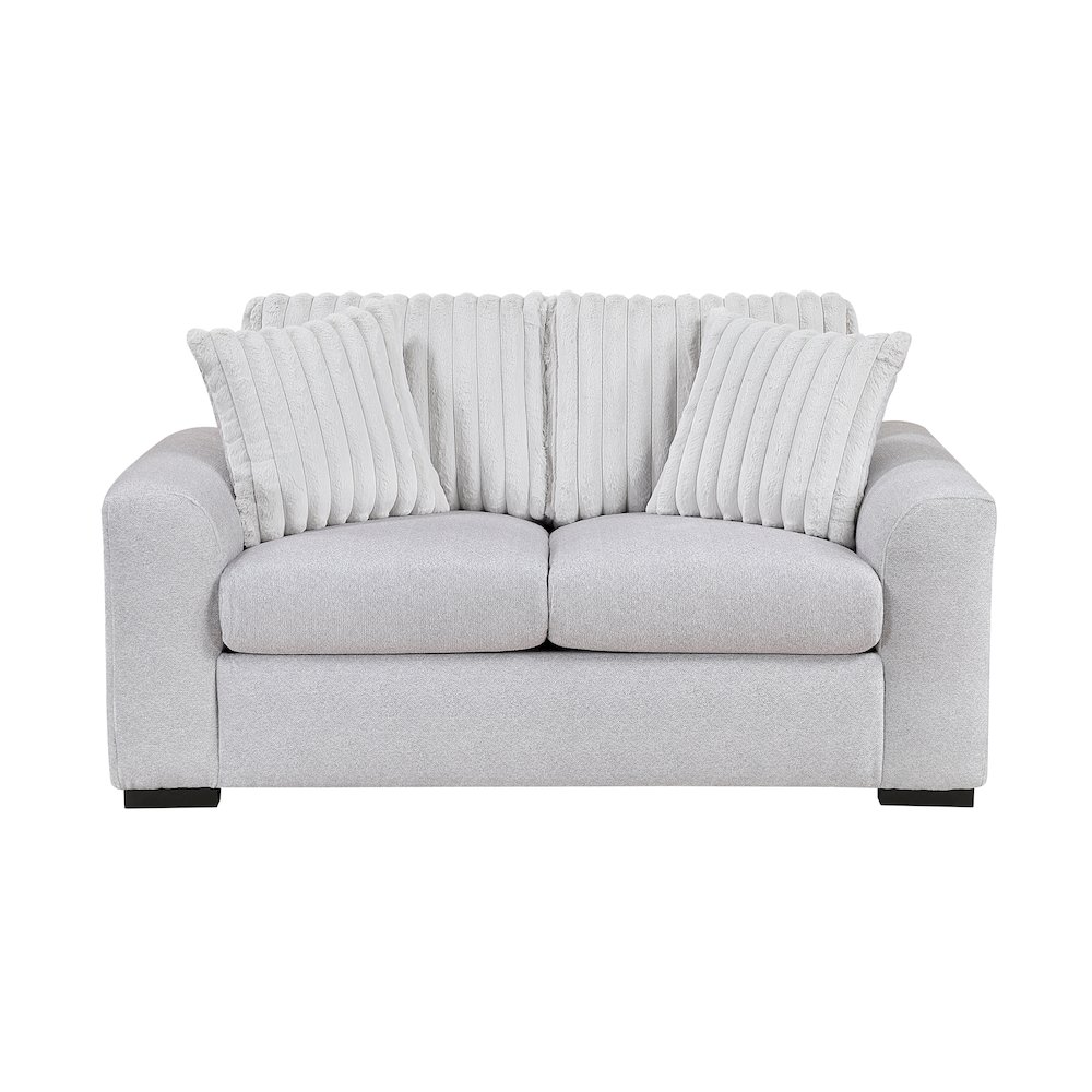 Athena Textured Love Seat in Gray. Picture 7