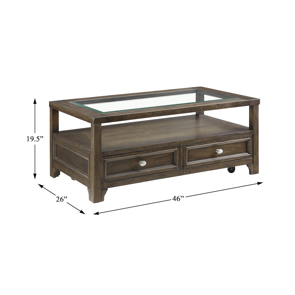 Auburn Asian Hardwood Cocktail Table in Charcoal Brown. Picture 4