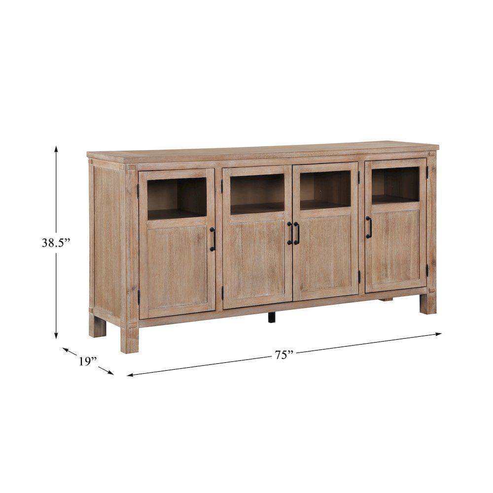 Aberdeen Acacia Veneer Dining Room Server in Distressed light oak. Picture 4