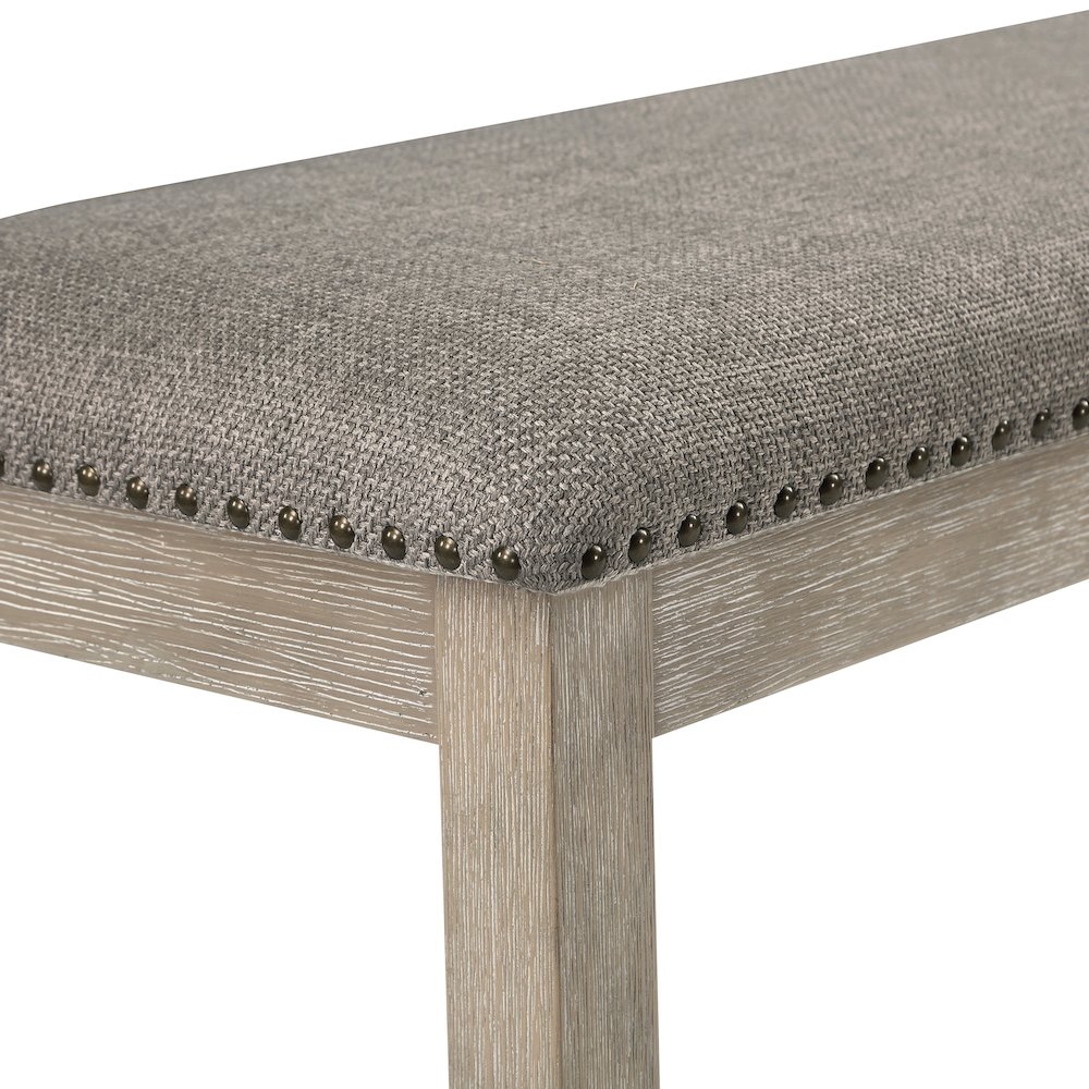 Southlake Textured Dining Room Bench in Light gray. Picture 5