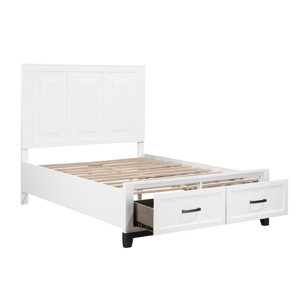 Garretson Acacia Full Pltfm Bed in 2-Tone Finish (White n Metallic Gray). Picture 9