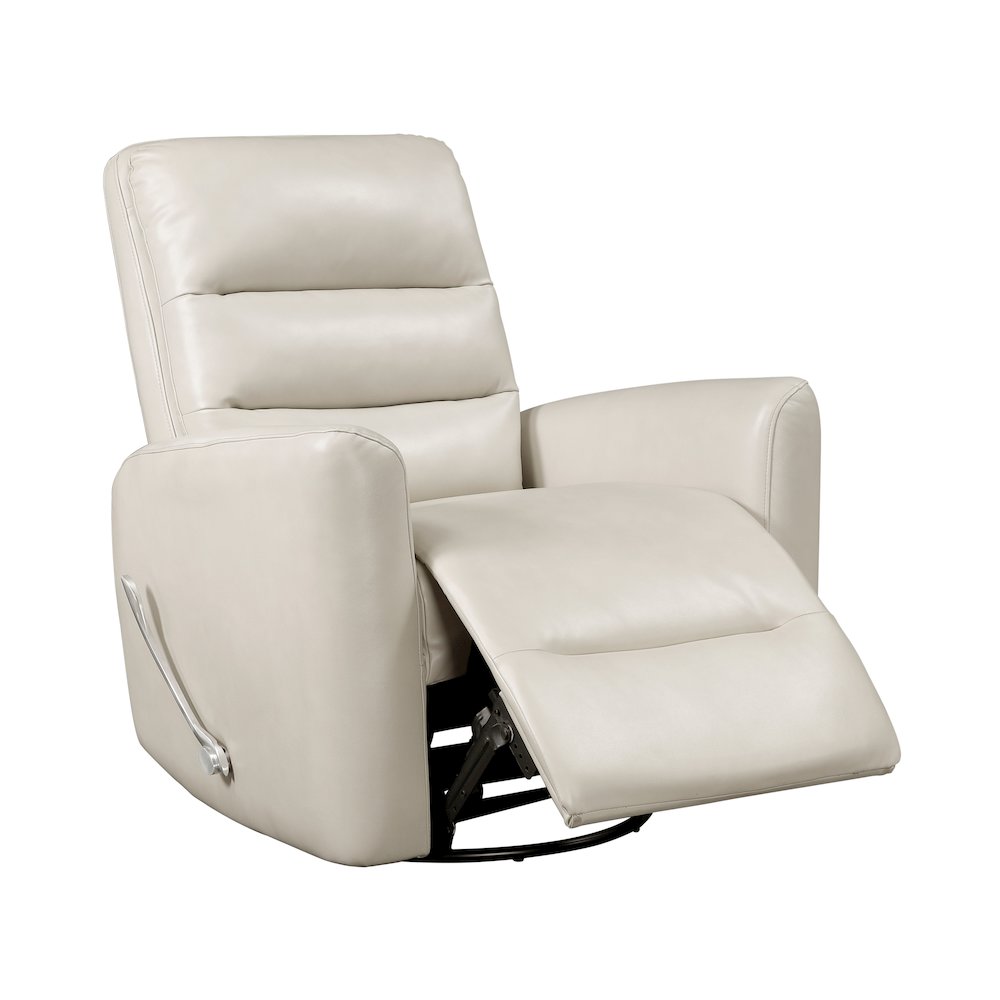 Dimitri Faux Leather Swivel Glider Reclining Chair in Beige. Picture 8