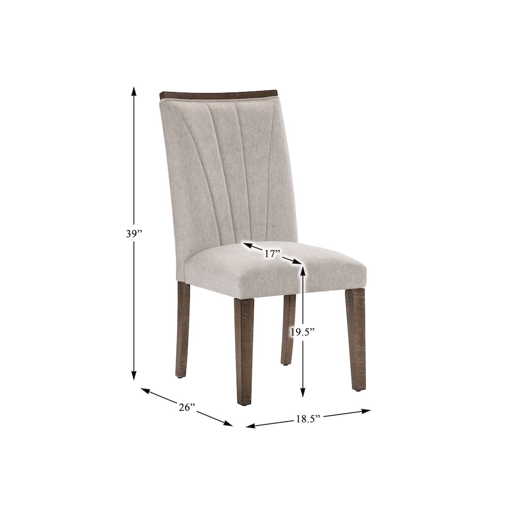 Brookings Textured Dining Room Side Chair, set of 2 in Gray. Picture 4