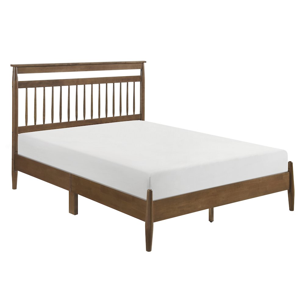 Arlo Asian Hardwood Queen Platform Bed in Chestnut. Picture 1