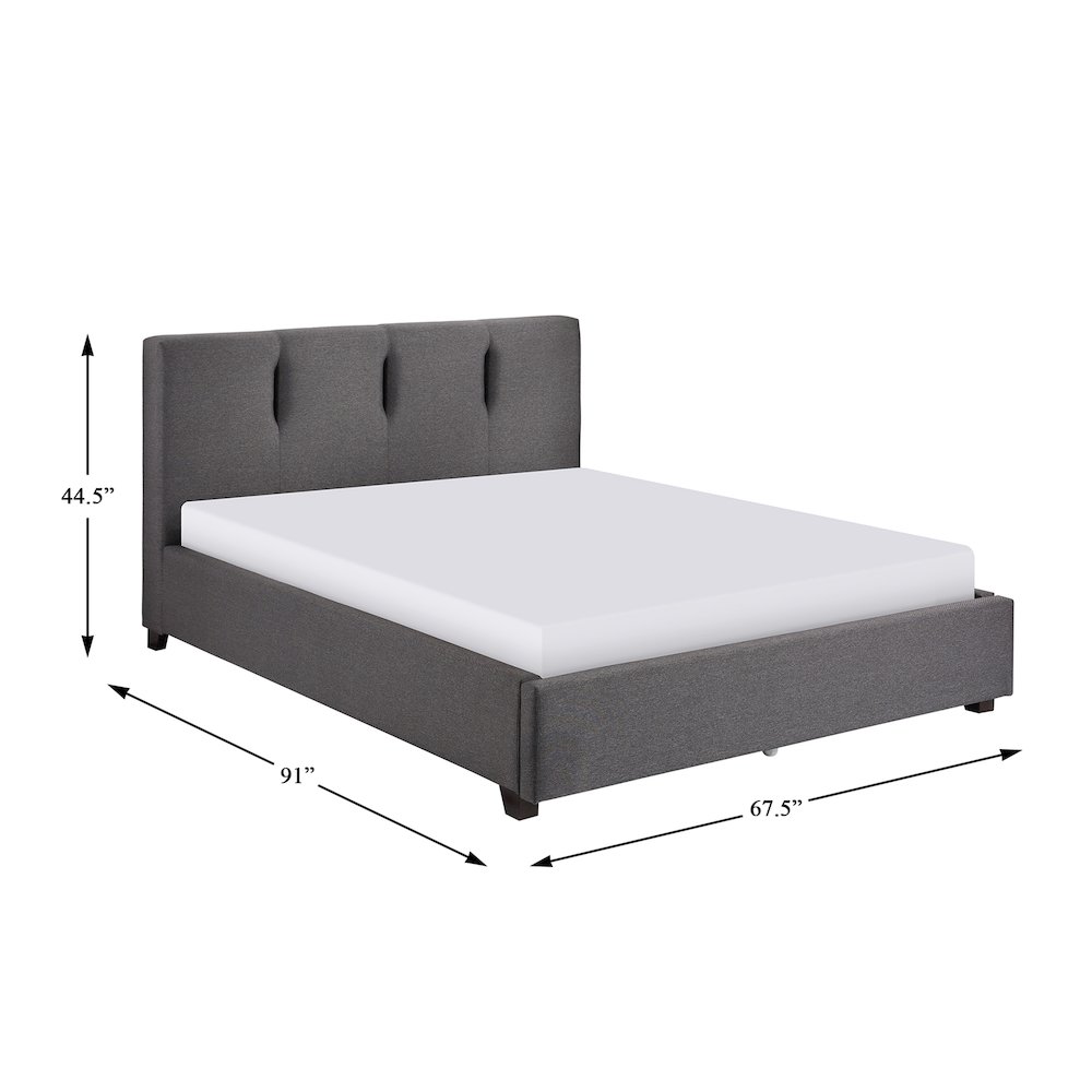 Aitana Textured Queen Platform Bed in Graphite. Picture 4