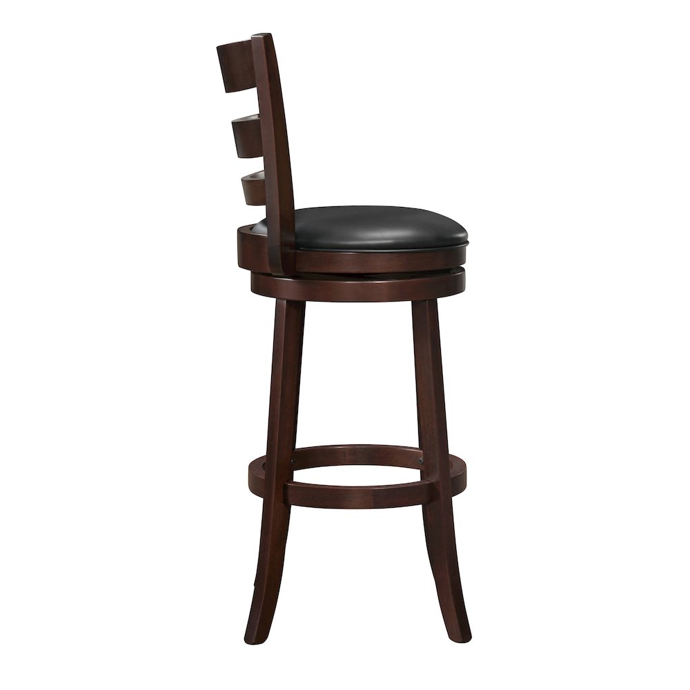 Edmond Solid Wood Swivel Pub Height Chair in Black. Picture 5