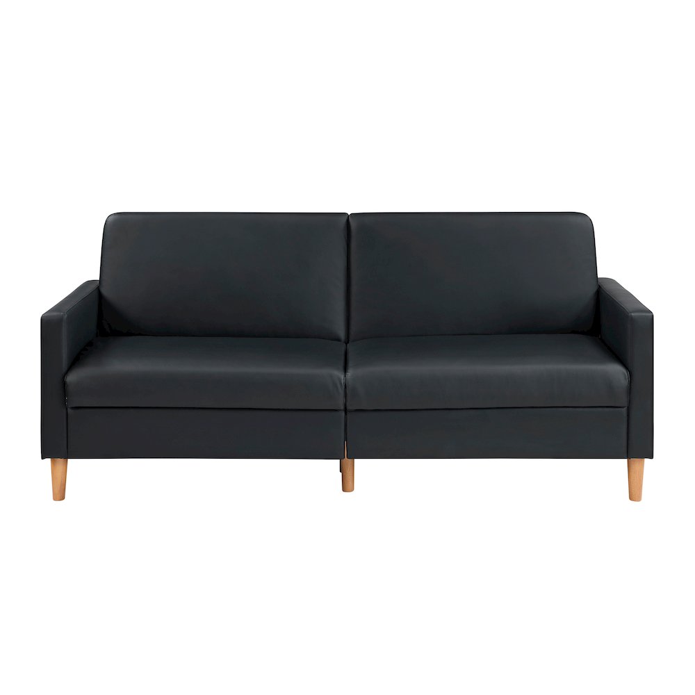 Carlton Faux Leather Elegant Lounger in Black. Picture 7