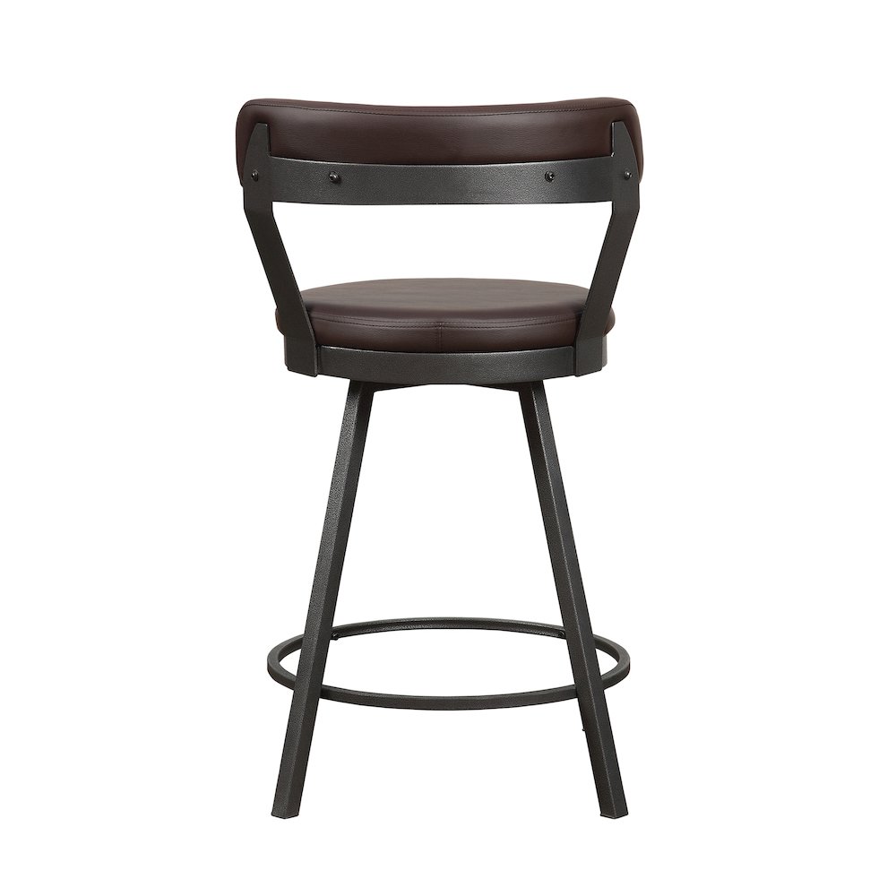 Appert Metal Swivel Counter Height Chair, set of 2 in Brown. Picture 3
