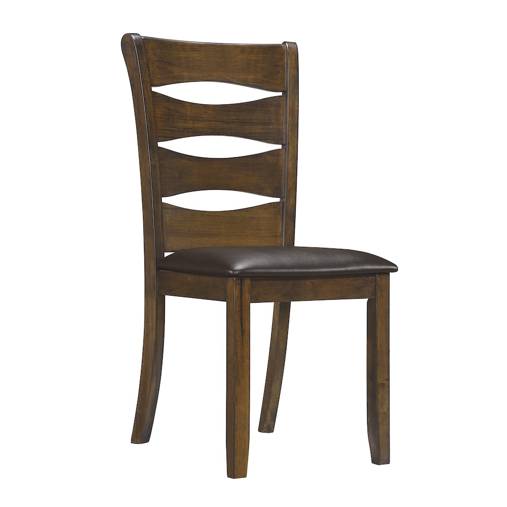 Darla Wood Dining Room Side Chair, set of 2 in Brown. Picture 1