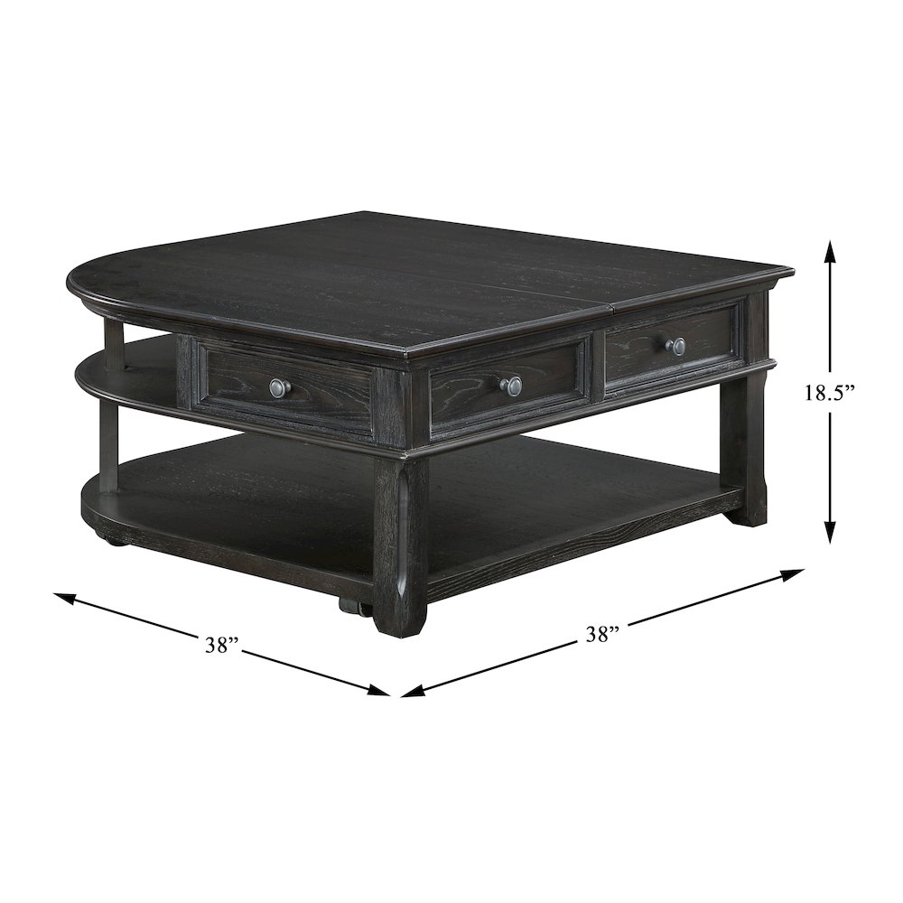 Muriel Pine Lift Top Cocktail Table in Charcoal. Picture 9