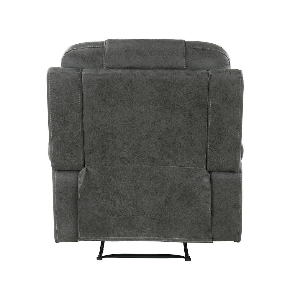 Oberon Microfiber Reclining Chair in Dark Gray. Picture 4