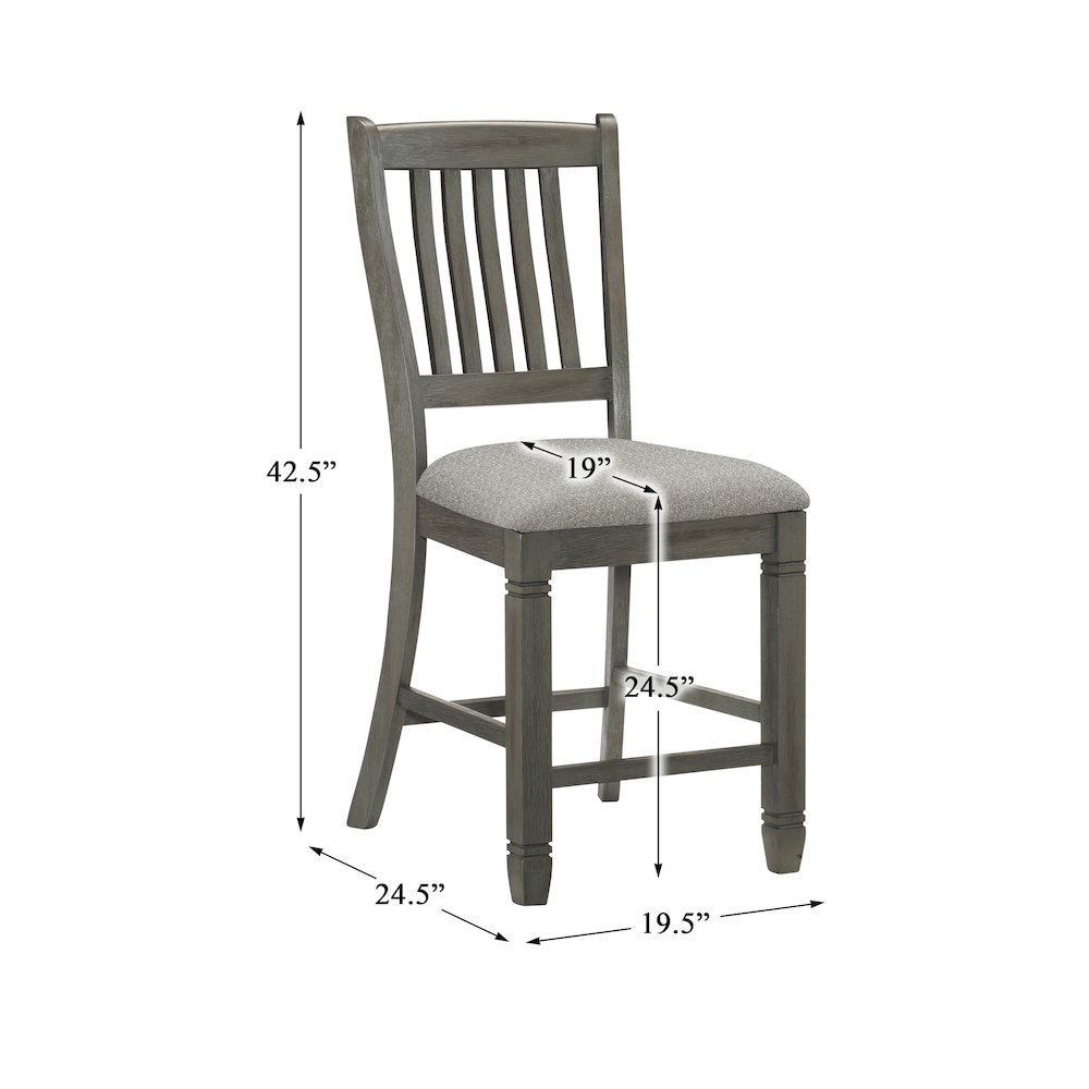 Granby Textured Counter Height Dining Chair, set of 2 in Gray. Picture 4