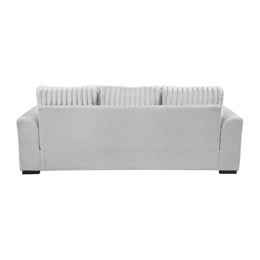 Athena Textured 3pc Set: Sofa, Loveseat, Chair in Gray. Picture 7