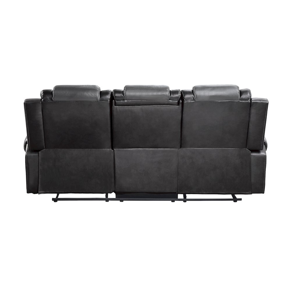 Briscoe F. Leather Dbl Rclng Sofa in 2-Tone (Light Gray and Dark Gray). Picture 4