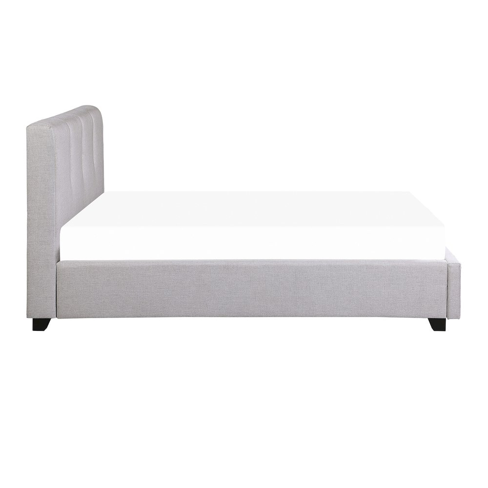 Aitana Textured Full Platform Bed with Storage Drawer in Gray. Picture 5