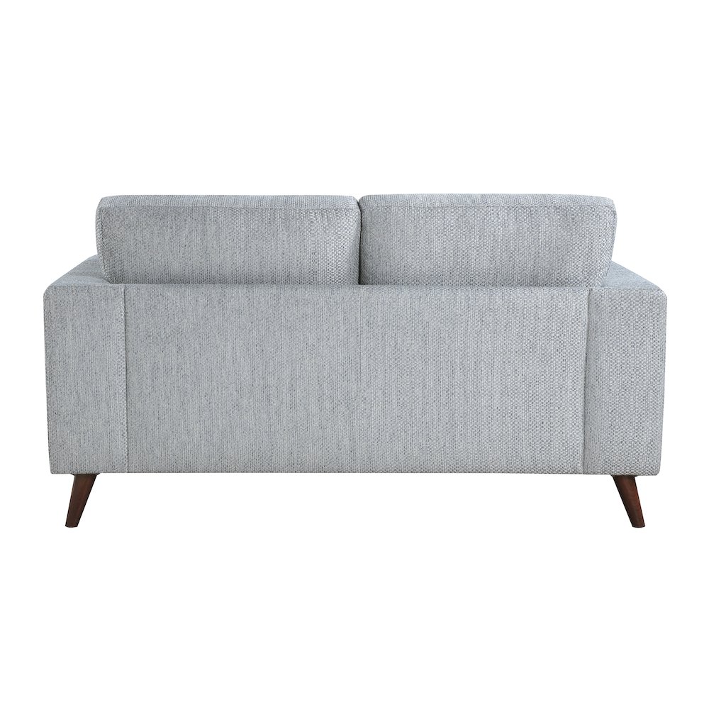 Broadway Chenille Love Seat in Blue-Gray. Picture 4
