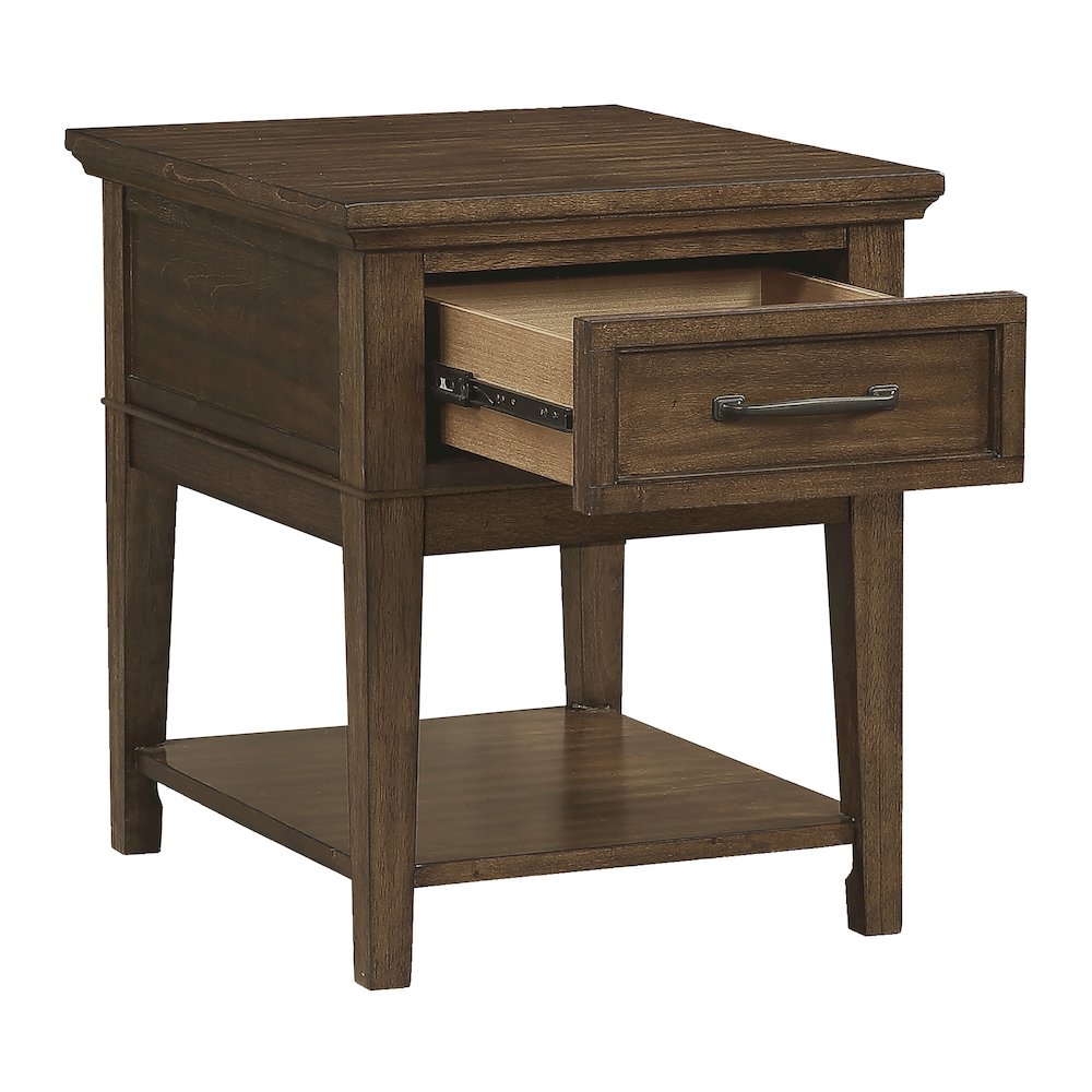 Whitley Asian Hardwood End Table in Brown. Picture 5