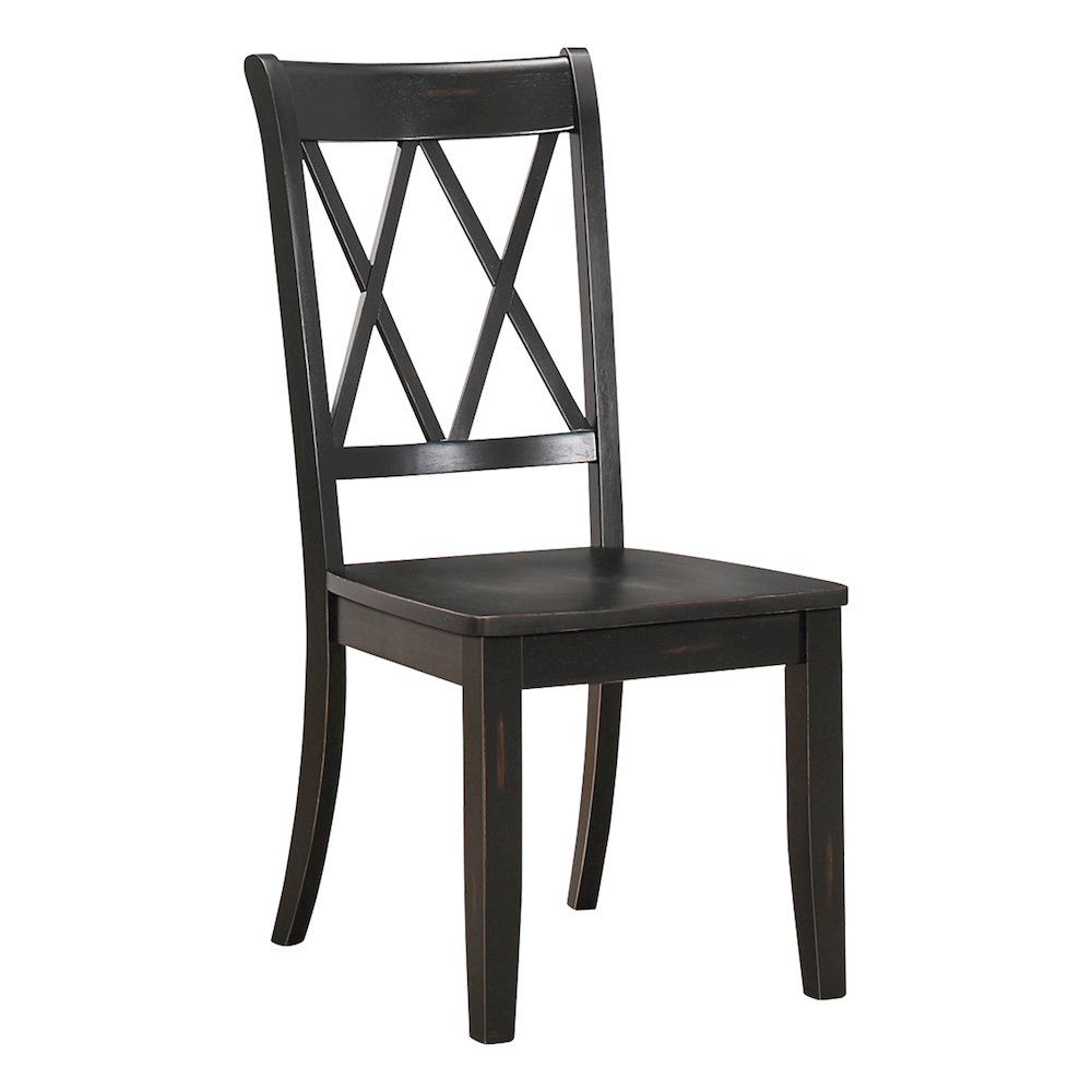 Janina Wood Dining Room Side Chair, set of 2 in Black. Picture 1