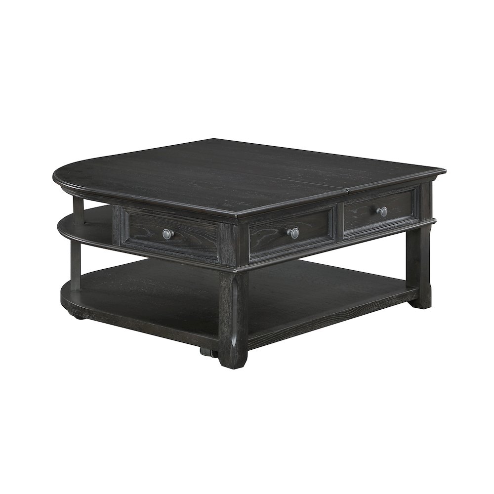 Muriel Pine Lift Top Cocktail Table in Charcoal. Picture 1