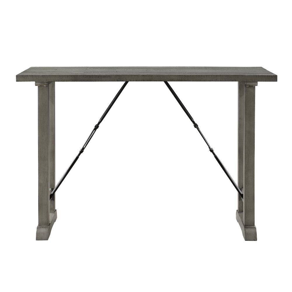 Auburndale Asian Hardwood Counter Height Dining Table in Light Gray. Picture 5