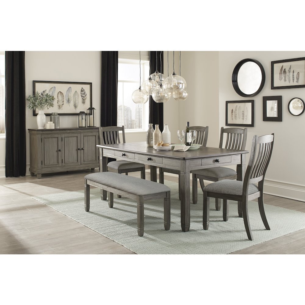 Granby Textured Dining Room Side Chair, set of 2 in Gray. Picture 2