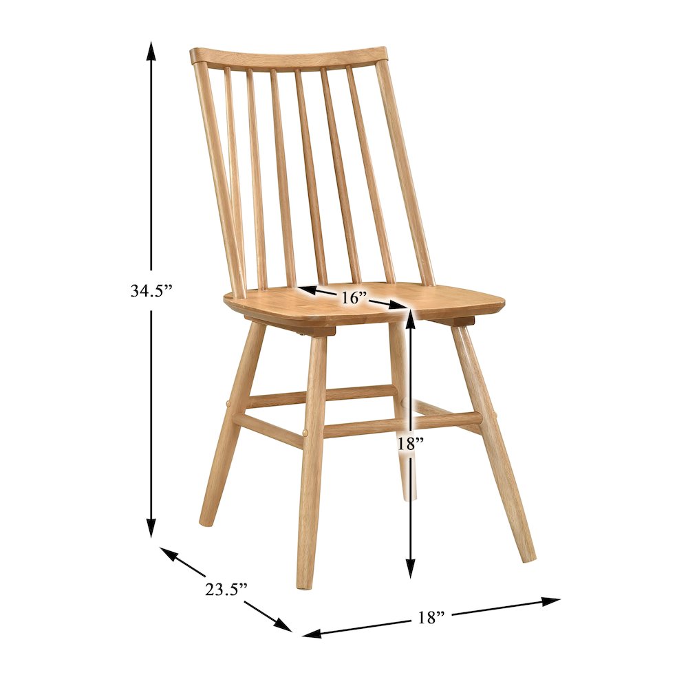 Pratter Wood Dining Room Side Chair, set of 2 in Natural Oak Finish. Picture 4