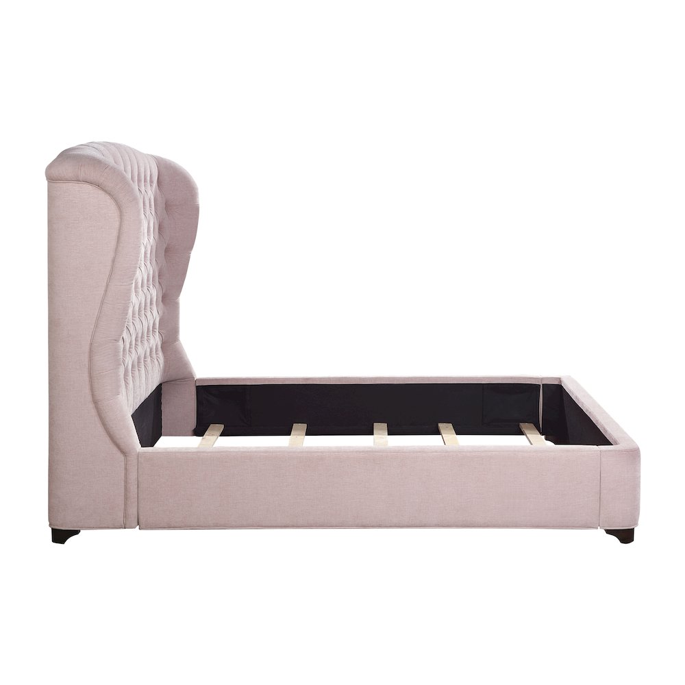 Cameo Chenille Queen Upholstery Bed in Pink. Picture 8