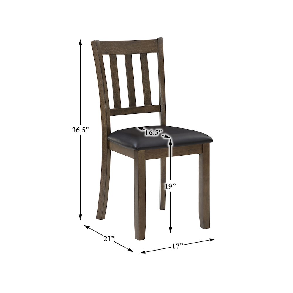 Faust Faux leather Dining Room Table and Chairs (set of 5) in Dark brown. Picture 5