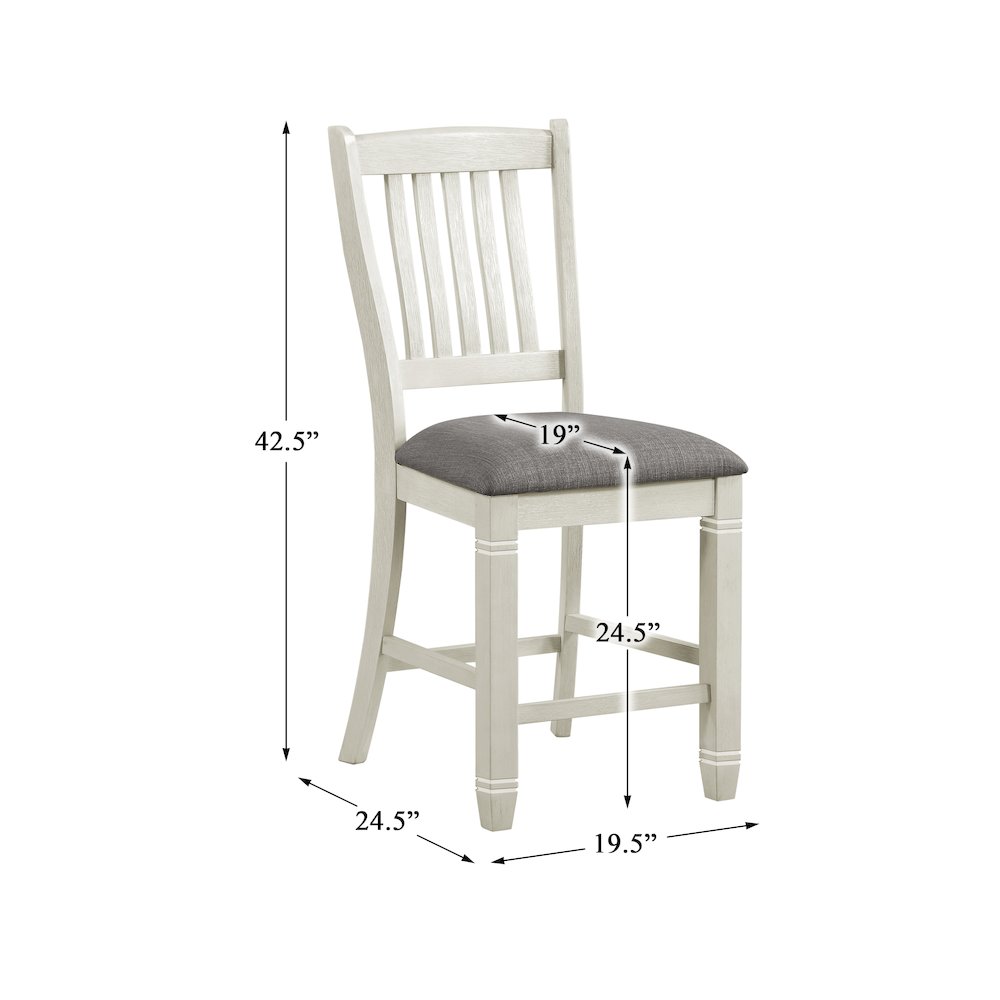 Granby Textured Counter Height Dining Chair, set of 2 in Gray. Picture 4