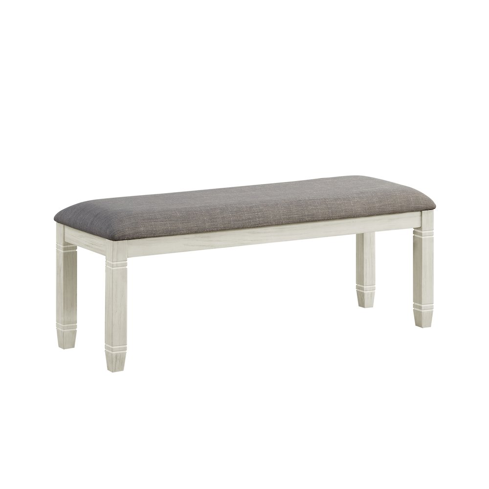 Granby Textured Dining Room Bench in Gray. Picture 1
