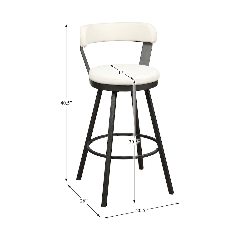 Appert Metal Swivel Pub Height Chair,  set of 2 in White. Picture 4