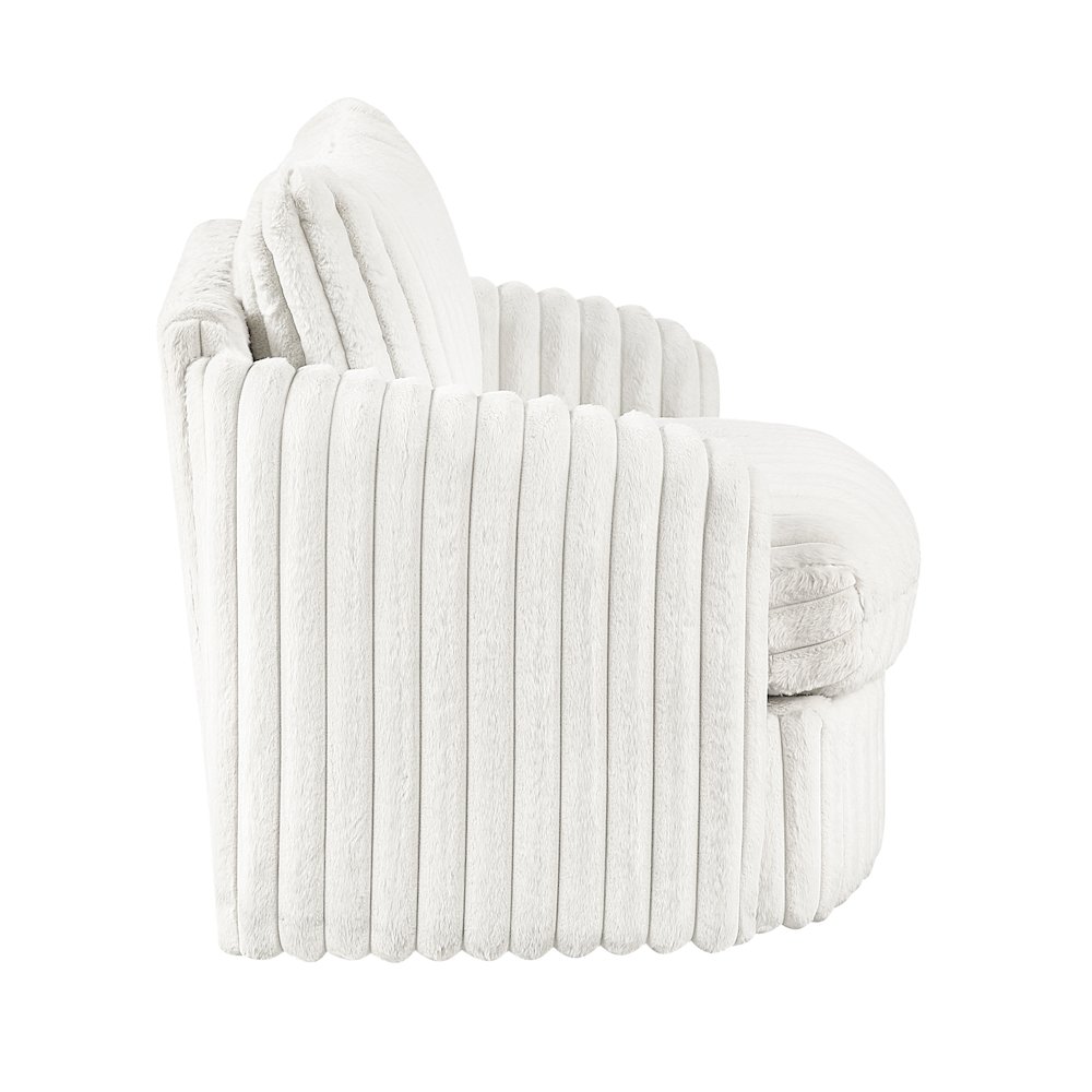 Tomball Corduroy Swivel Chair in Beige. Picture 9