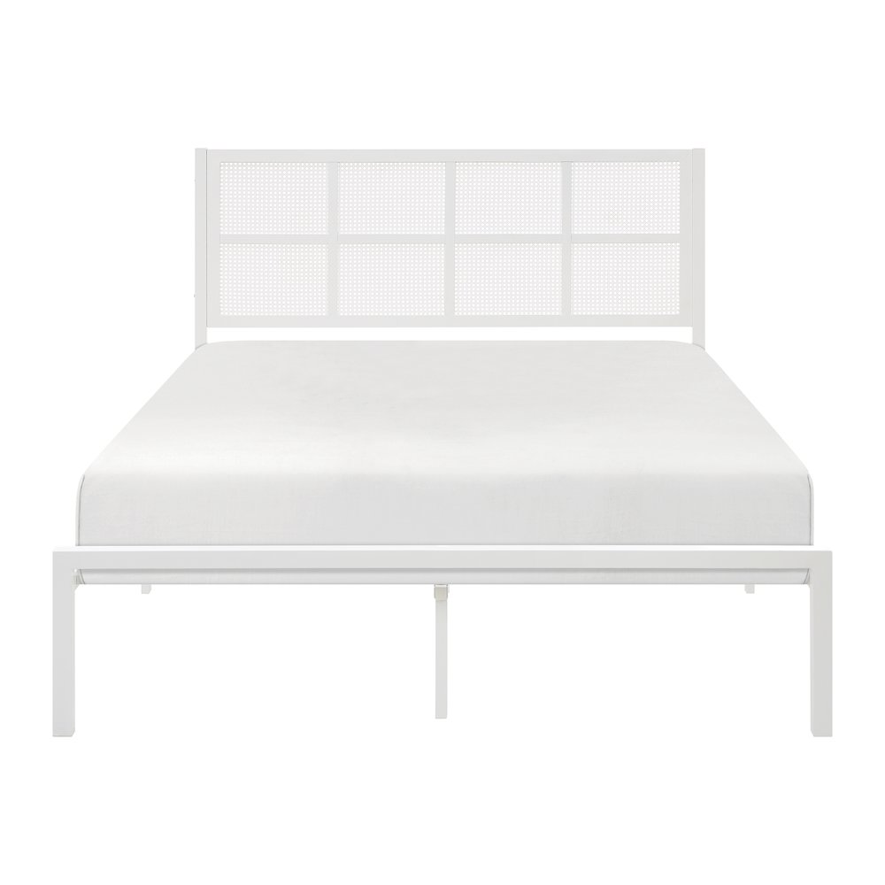 Sanibel Metal Eastern King Metal Platform Bed in White. Picture 4