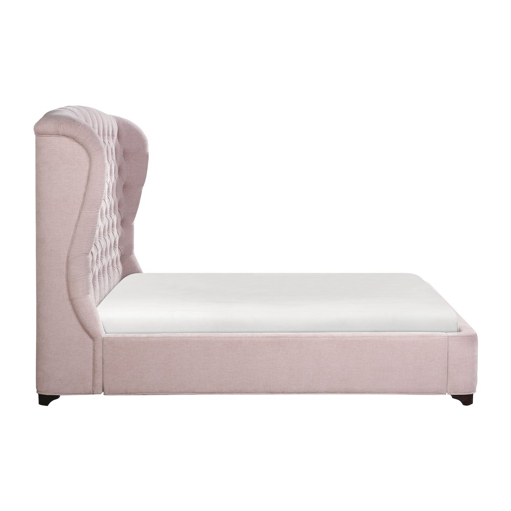 Cameo Chenille Queen Upholstery Bed in Pink. Picture 7