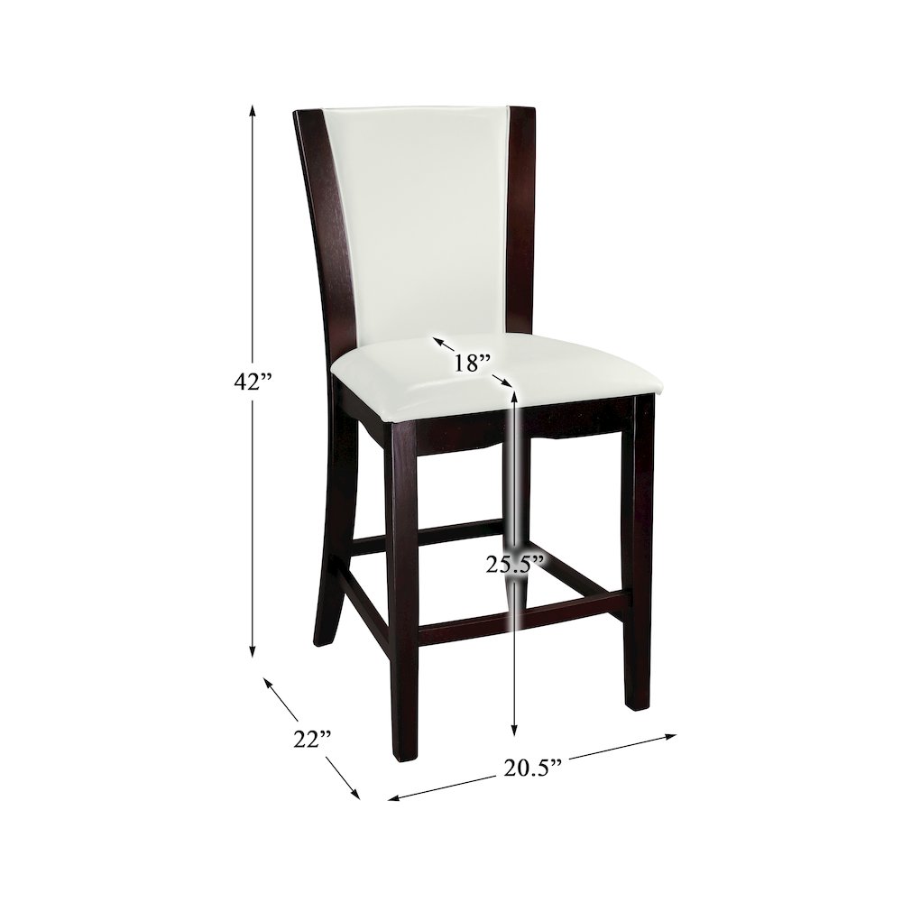 Daisy Wood Counter Height Dining Chair, set of 2 in White. Picture 4