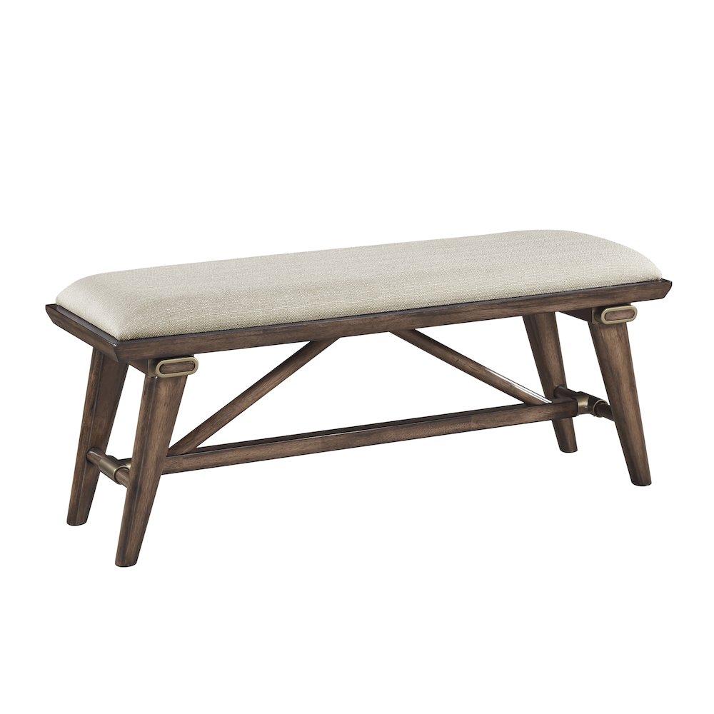 Monroe Textured Dining Bench in Cream. Picture 1