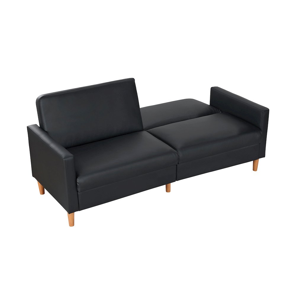 Carlton Faux Leather Elegant Lounger in Black. Picture 10