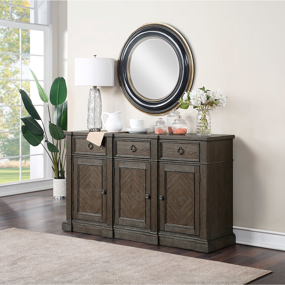 Sarasota Wood Dining Room Server in Driftwood brown. Picture 2