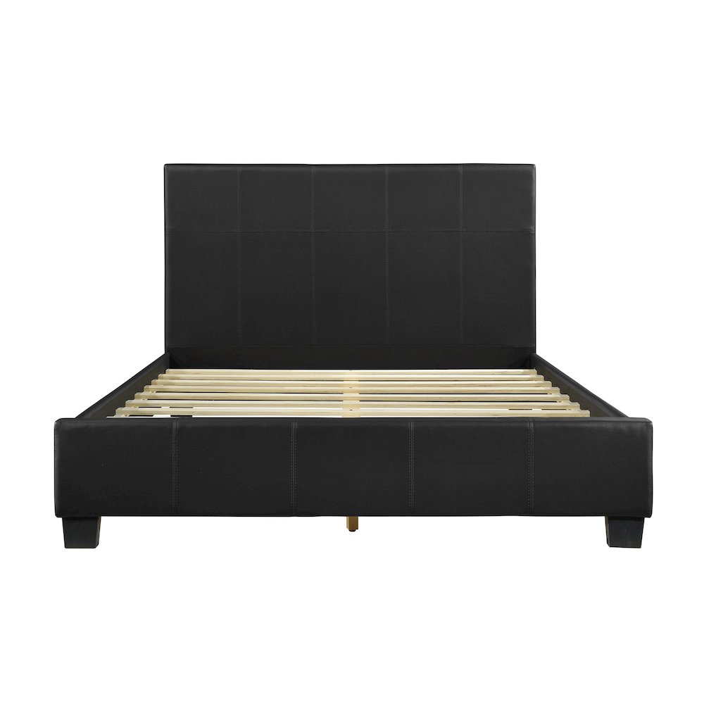 Lorenzi Faux Leather Full Bed in Black. Picture 5