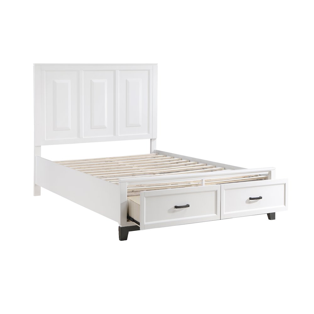 Garretson Acacia QN Pltfm Bed in 2-Tone Finish (White n Metallic Gray). Picture 9