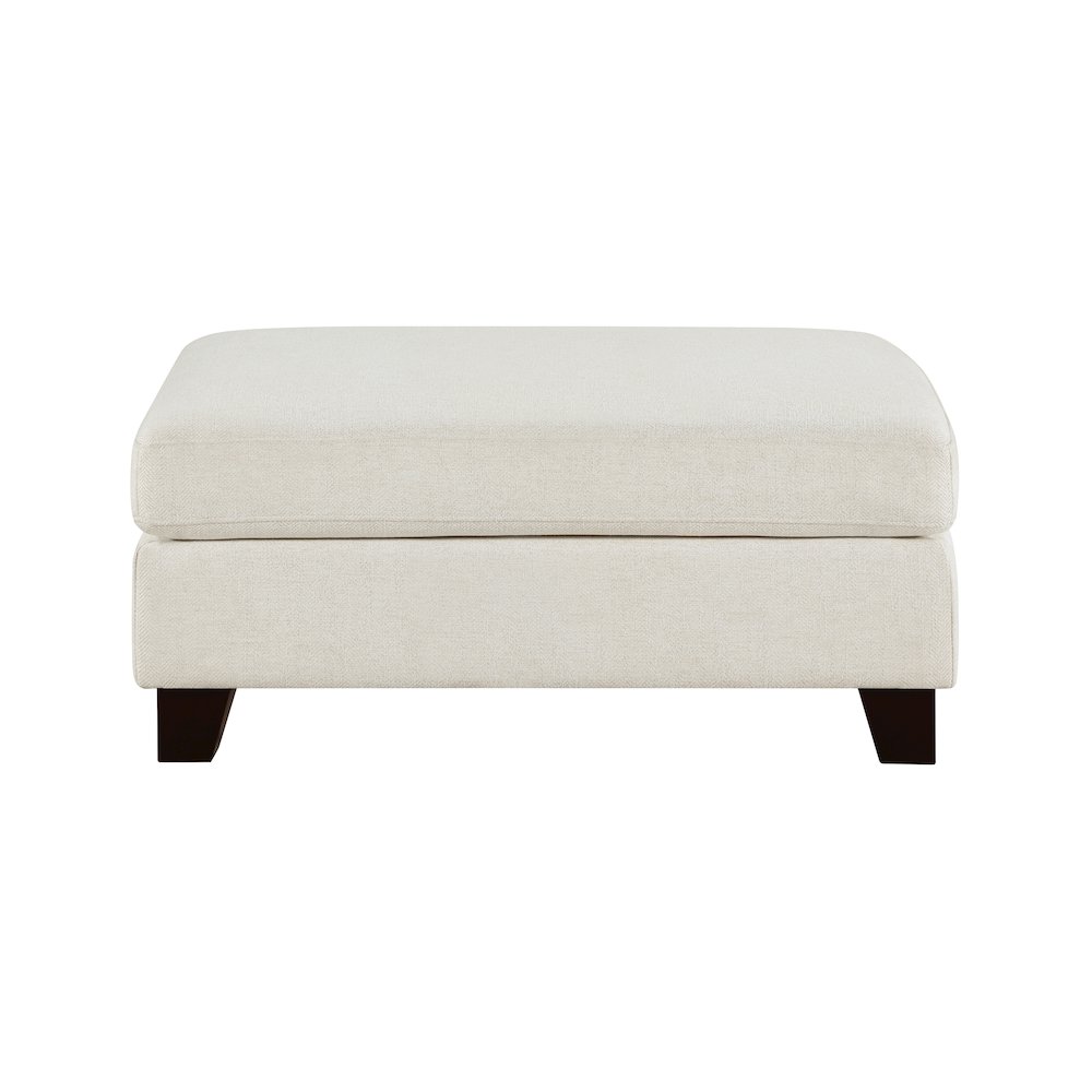 Zeke Textured Ottoman in Ivory. Picture 3