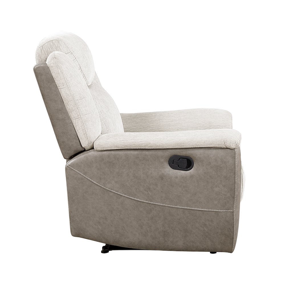 Harriette Chenille Reclining Chair in Beige. Picture 8