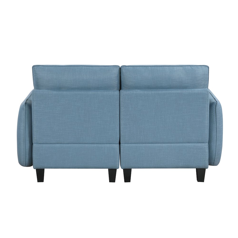 Garren Textured Love Seat in Blue. Picture 3