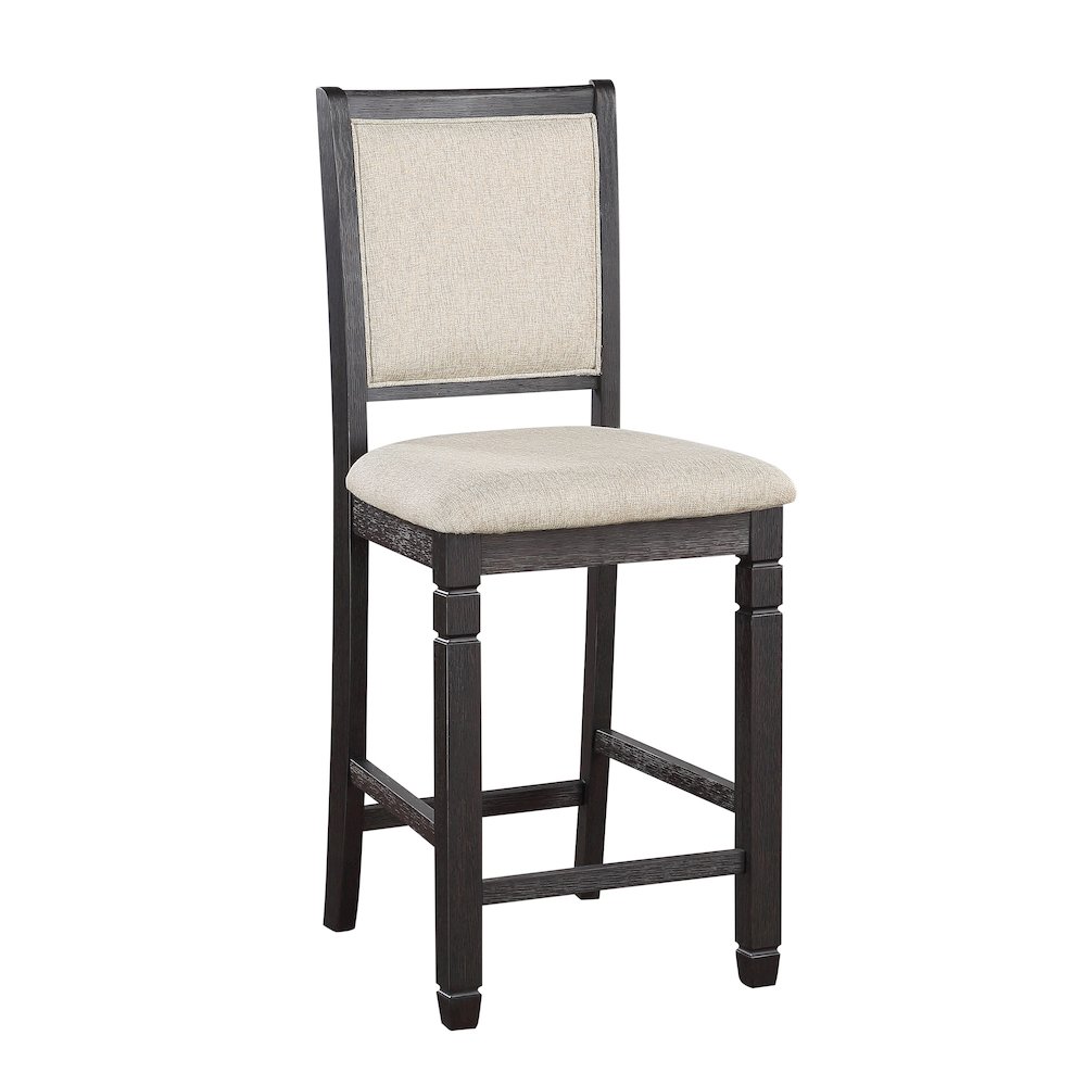 Asher Textured Counter Height Chair, set of 2 in Beige. Picture 1