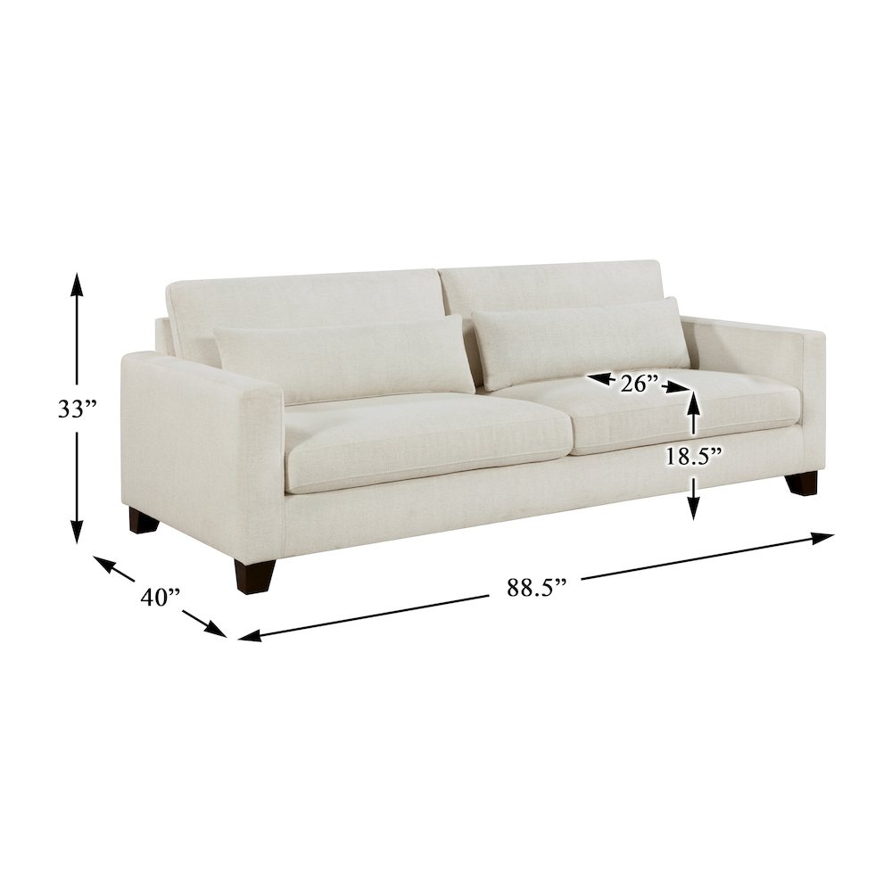 Zeke Textured Sofa in Ivory. Picture 5