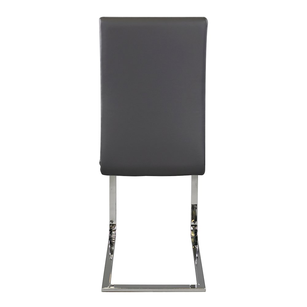 Yannis Faux leather Dining Room Side Chair, set of 2 in Gray. Picture 3
